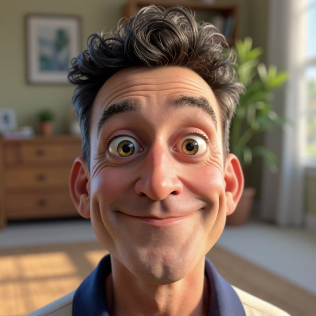 a pixar-style render, smooth surfaces, a-FLUX TRAI